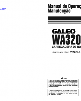 WA320-5(BRA) S/N B10001-UP Operation manual (Portuguese)