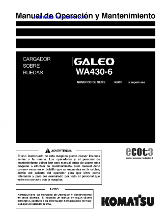 WA430-6(JPN) S/N 65001-UP Operation manual (Spanish)