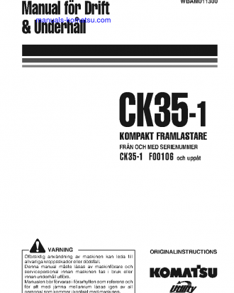 CK35-1(ITA) S/N F00106-UP Operation manual (Swedish)