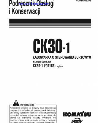CK30-1(ITA) S/N F00188-F00197 Operation manual (Polish)