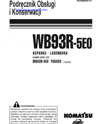 WB93R-5(ITA)-TIER 3 S/N F60003-UP Operation manual (Polish)