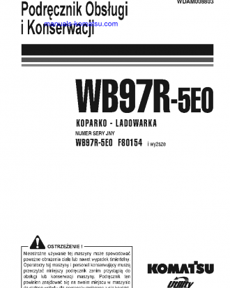 WB97R-5(ITA)-TIER 3 S/N F80154-UP Operation manual (Polish)