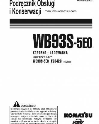 WB93S-5(ITA)-TIER 3 S/N F20426-UP Operation manual (Polish)