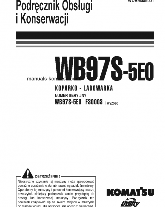WB97S-5(ITA)-TIER 3 S/N F30003-UP Operation manual (Polish)