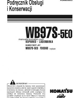 WB97S-5(ITA)-TIER 3 S/N F30360-UP Operation manual (Polish)