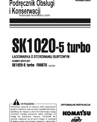 SK1020-5(ITA)-TURBO S/N F00678-UP Operation manual (Polish)