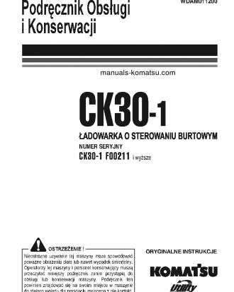CK30-1(ITA) S/N F00211-UP Operation manual (Polish)