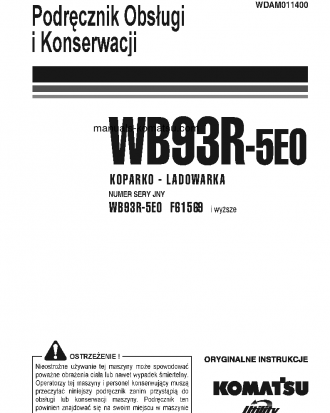 WB93R-5(ITA)-TIER 3 S/N F61569-UP Operation manual (Polish)