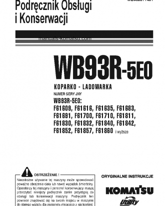 WB93R-5(ITA)-TIER 3 S/N F61710-F61710 Operation manual (Polish)