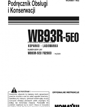WB93R-5(ITA)-TIER 3 S/N F62803-UP Operation manual (Polish)