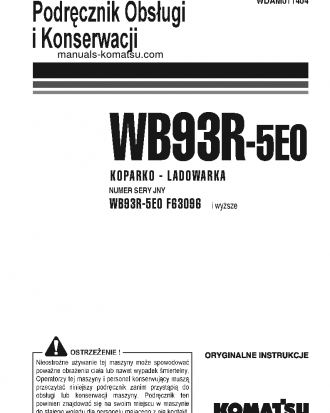 WB93R-5(ITA)-TIER 3 S/N F63096-UP Operation manual (Polish)