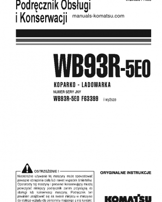 WB93R-5(ITA)-TIER 3 S/N F63399-UP Operation manual (Polish)