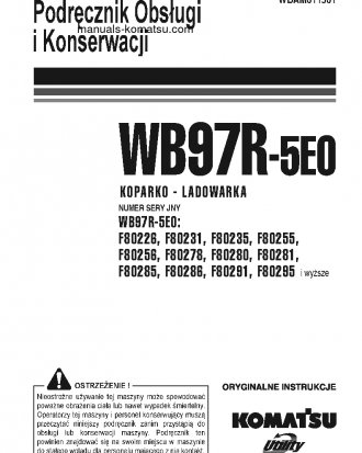 WB97R-5(ITA)-TIER 3 S/N F80278-F80278 Operation manual (Polish)