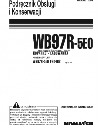 WB97R-5(ITA)-TIER 3 S/N F80462-UP Operation manual (Polish)