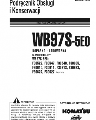WB97S-5(ITA)-TIER 3 S/N F30605-F30605 Operation manual (Polish)