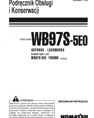 WB97S-5(ITA)-TIER 3 S/N F30986-UP Operation manual (Polish)
