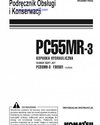 PC55MR-3(ITA) S/N F30561-UP Operation manual (Polish)