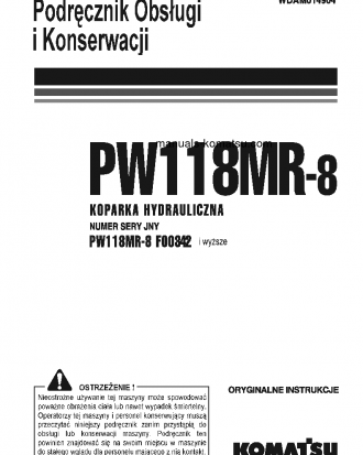 PW118MR-8(ITA) S/N F00342-UP Operation manual (Polish)