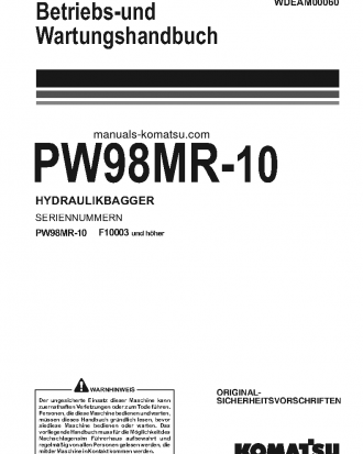 PW98MR-10(ITA) S/N F10003-UP Operation manual (German)