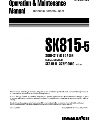 SK815-5(ITA) S/N 37BF00006-37BF00875 Operation manual (English)