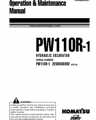 PW110R-1(ITA) S/N 2260000282-2260010000 Operation manual (English)