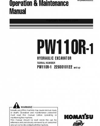 PW110R-1(ITA) S/N 2260010122-UP Operation manual (English)