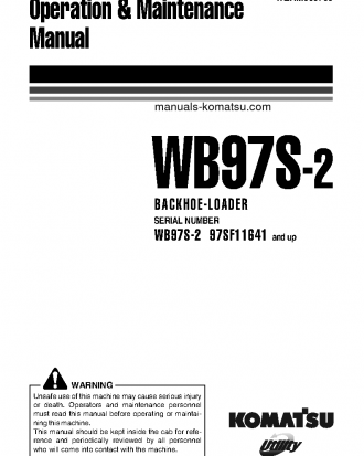 WB97S-2(ITA) S/N 97SF11641-UP Operation manual (English)