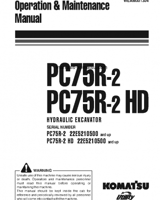 PC75R-2(ITA) S/N 22E5210500-22E5211003 Operation manual (English)