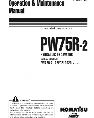 PW75R-2(ITA) S/N 22E0210020-UP Operation manual (English)