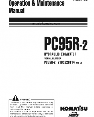 PC95R-2(ITA) S/N 21D5220114-UP Operation manual (English)