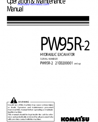 PW95R-2(ITA) S/N 21D0200001-UP Operation manual (English)