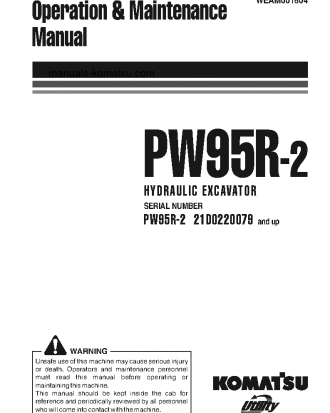 PW95R-2(ITA) S/N 21D0220079-UP Operation manual (English)