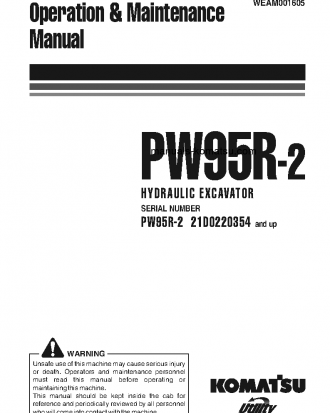 PW95R-2(ITA) S/N 21D0220354-UP Operation manual (English)