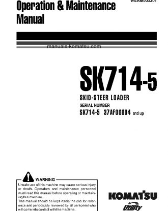 SK714-5(ITA)-/ S/N 37AF00004-37AF01875 Operation manual (English)