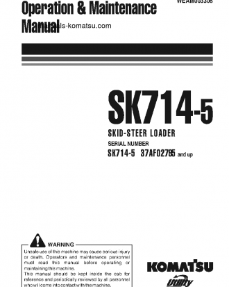 SK714-5(ITA)-/ S/N 37AF02795-UP Operation manual (English)