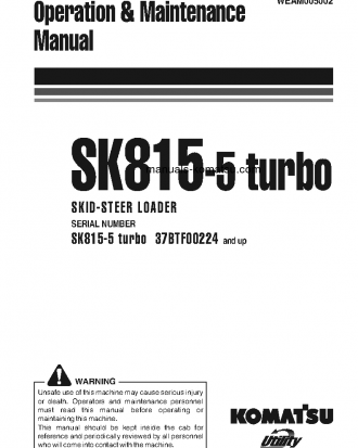 SK815-5(ITA)-TURBO S/N 37BTF00224-UP Operation manual (English)
