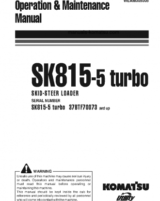 SK815-5(ITA)-TURBO S/N 37BTF70073-UP Operation manual (English)