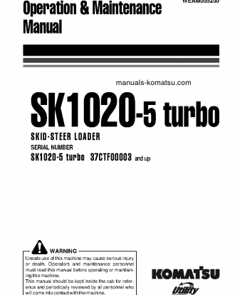 SK1020-5(ITA)-TURBO S/N 37CTF00003-37CTF00146 Operation manual (English)