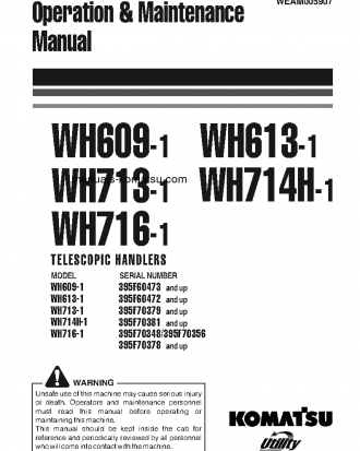 WH716-1(ITA) S/N 395F70348-395F70348 Operation manual (English)