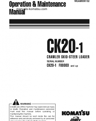 CK20-1(ITA) S/N F00003-F00270 Operation manual (English)