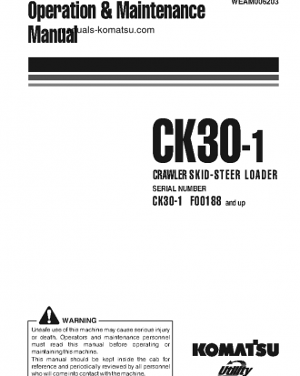 CK30-1(ITA) S/N F00188-F00197 Operation manual (English)