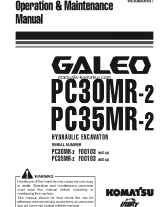 PC30MR-2(ITA) S/N F00103-UP Operation manual (English)