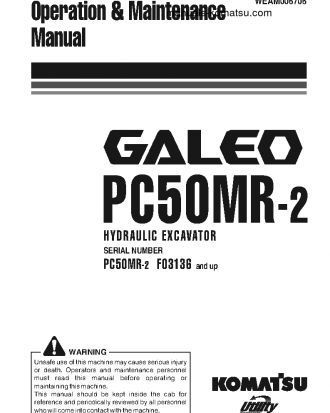 PC50MR-2(ITA) S/N F03136-UP Operation manual (English)