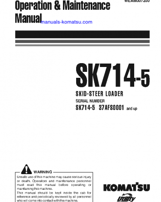 SK714-5(ITA)-/ S/N 37AFS0001-UP Operation manual (English)