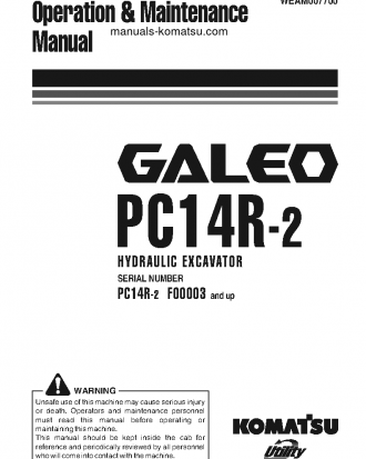 PC14R-2(ITA) S/N F00003-UP Operation manual (English)