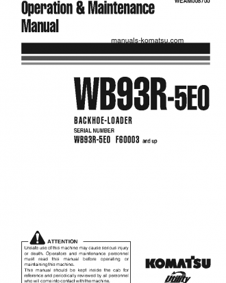 WB93R-5(ITA)-TIER 3 S/N F60003-UP Operation manual (English)