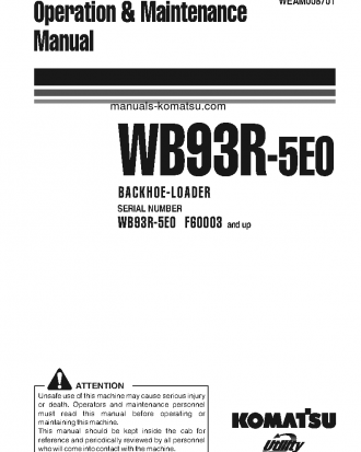 WB93R-5(ITA)-TIER 3 S/N F60003-F61234 Operation manual (English)