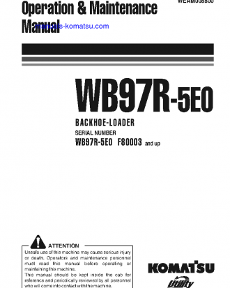 WB97R-5(ITA)-TIER 3 S/N F80003-UP Operation manual (English)