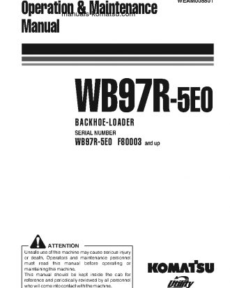 WB97R-5(ITA)-TIER 3 S/N F80003-F80153 Operation manual (English)