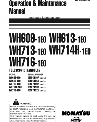 WH613-1(ITA)-TIER 3 S/N 395F61069-UP Operation manual (English)